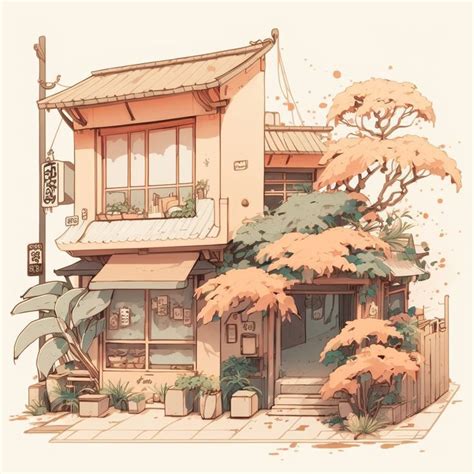 Japanese Store Front Building Ai Art Building Illustration