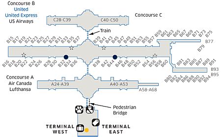 Denver Airport Map Terminal B - Map Of East