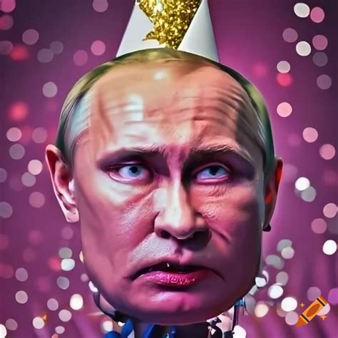 Satirical Depiction Of Putin In A Wheelchair At His Birthday Party On