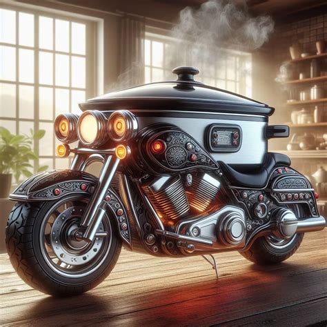 Harley Davidson Shaped Slow Cooker Rev Up Your Cooking Game