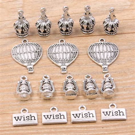 20 St Cke 4 Stile Ballon Krone L Lampe Charms Brief Wunsch T Glichen