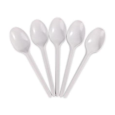 White Plastic Spoon 25s Negosyonow