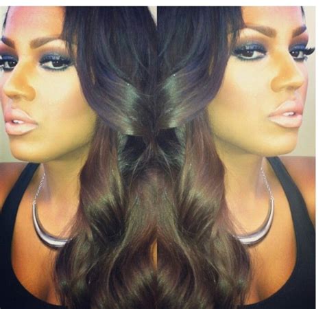 Smokey Eye And Nude Lip On A Caramel Beauty With Black To Brown Ombre Hair Makeup Ombre