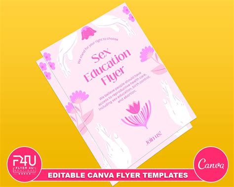 Sex Education Flyer Diy Canva Sex Education Flyer Editable Canva Us Letter Size Flyer Template