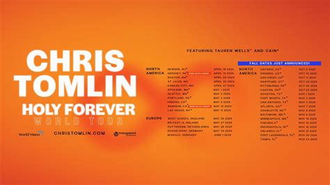 Announcing 18 NEW CITIES on the Holy Forever World Tour | News | Chris ...