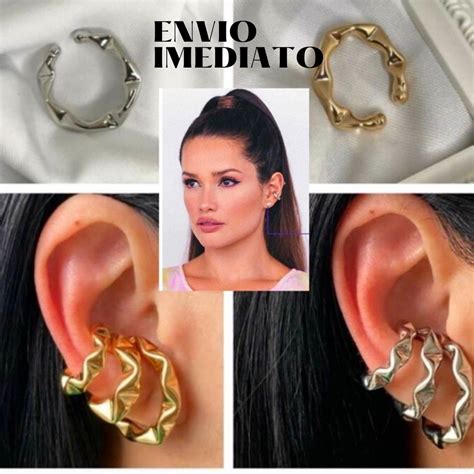 Kit 3 Brinco Juliette BB2021 Dourado Prata Trio 3 Piercing