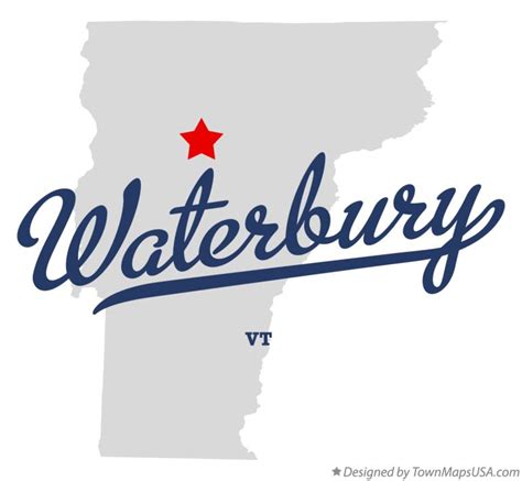 Map of Waterbury, VT, Vermont