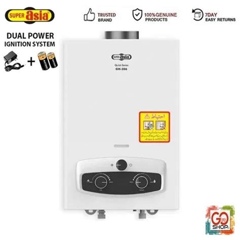 Super Asia Instant Geyser GH 206Di NG Water Heater Quick Series 6Ltr