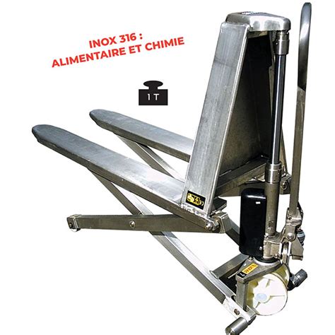 Stockman Transpalette manuel haute levée inox 316 1000 kg HS M