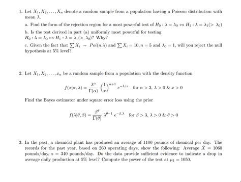 1 Let X1 X2 Xn Denote A Random Sample From A Chegg