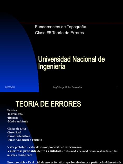 Teoría De Errores Pdf Metrología Epistemología De La Ciencia