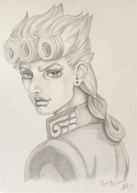 Fanart My Pencil Drawing Of Giorno Giovanna Rstardustcrusaders