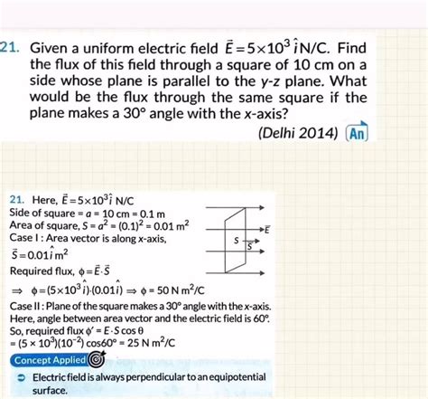 21 Given A Uniform Electric Field E 5103i N C Find The Flux Of This Fi