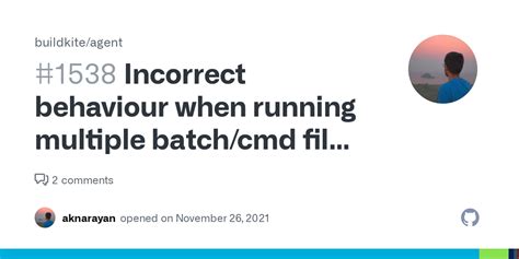 Incorrect Behaviour When Running Multiple Batch Cmd Files In A Single