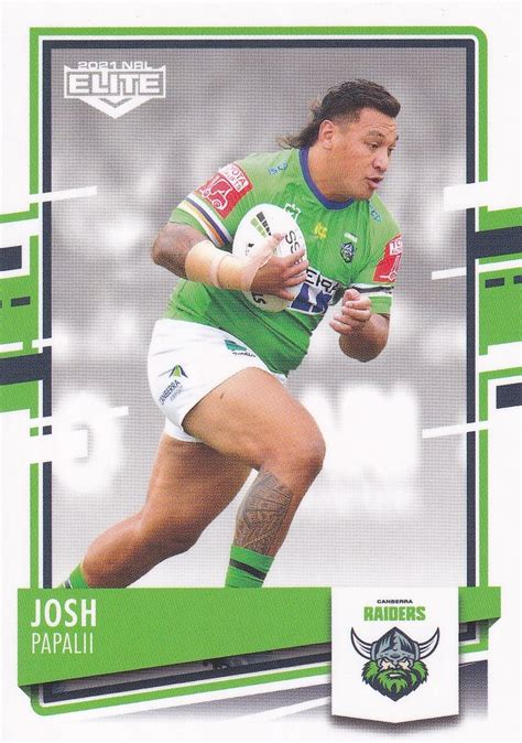 2021 NRL Elite Common Card Base 013 Josh Papalii Canberra Raiders