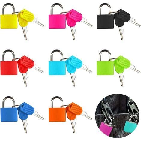 Lot De 8 Cadenas Casier Avec 2 Cls Petit Cadenas Valise Mini Serrures