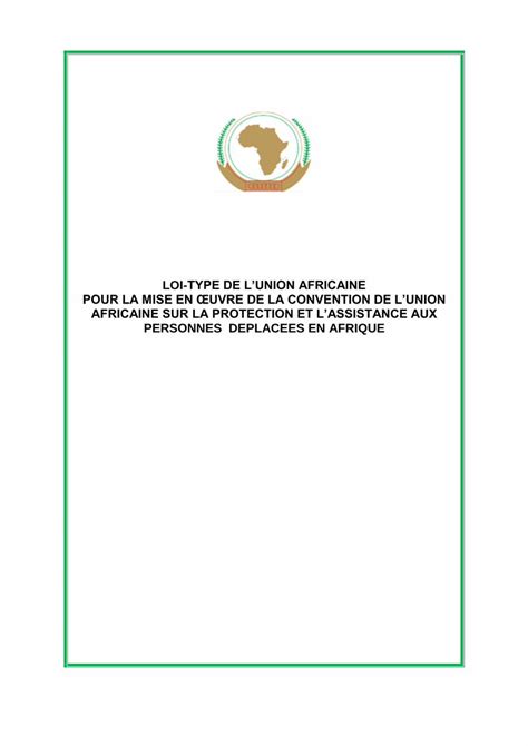 PDF LOI TYPE DE LUNION AFRICAINE POUR LA MISE EN ŒUVRE DE