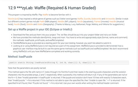 Solved This program is inspired by Waffle. Play Waffle to | Chegg.com