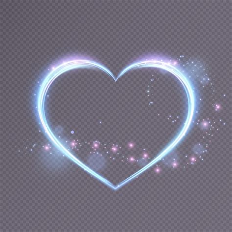 Premium Vector Heart With A Bright Glow Of Neon Effect For The Design