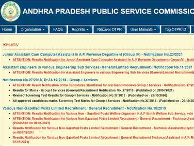 Appsc Result Appsc Group Result Announced On Psc Ap Gov In