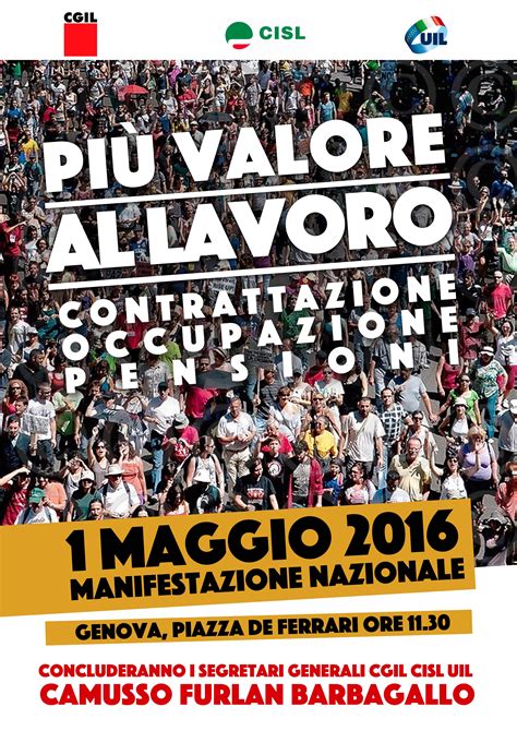 FESTA DEL 1 MAGGIO CGIL CISL E UIL DI IMPERIA IN CORTEO A GENOVA