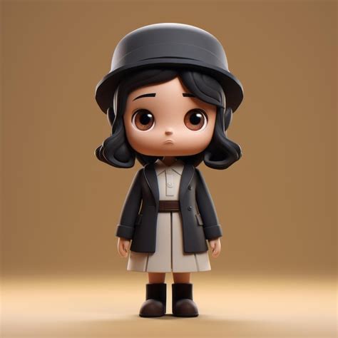 Abigail A Minimalist 3d Cartoon Doll With Historically Accurate Style