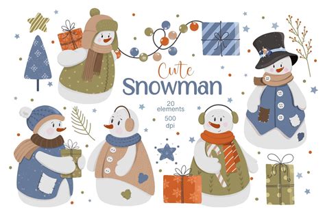 Cute Snowman Clipart - Design Cuts