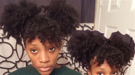 Two High Puffs On Thick Natural Hair Type 4 Hair Double Afro Puffs Youtube