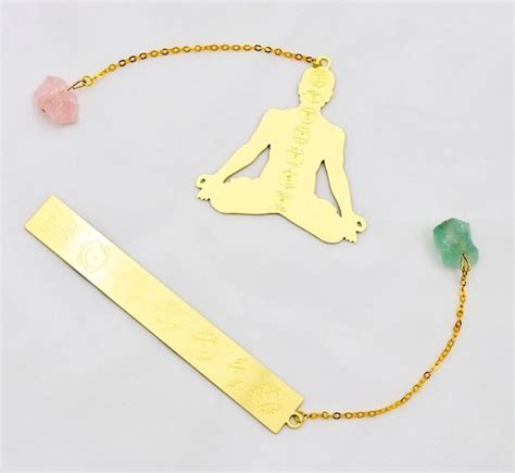 Metalen Boekenlegger Boeddha Chakra In Gouden Look Met Ketting En