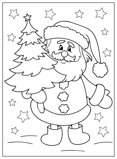 Christmas Santa Claus Coloring Page - Free Printable Coloring Pages