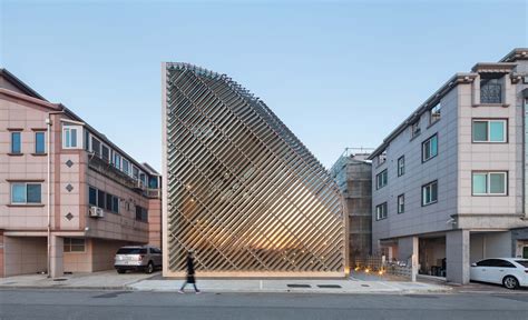 Aluminium Louvres Cover Facade Of House And Cafe In South Korea By And