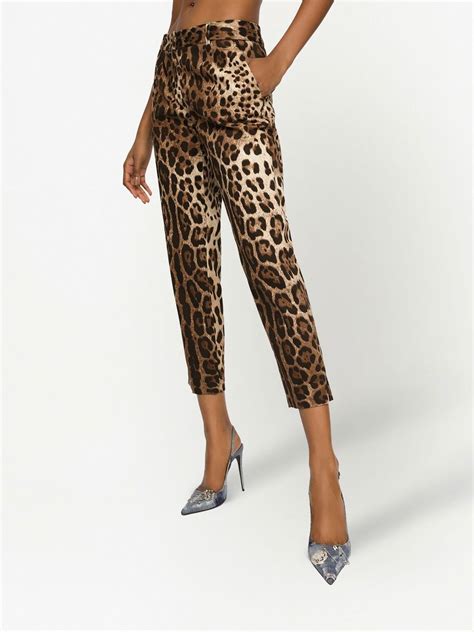 Dolce And Gabbana Leopard Print Tailored Trousers Brown Farfetch