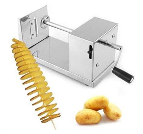 Stainless Steel Manual Spiral Potato Chip Making Machine Homemade Spuds