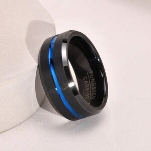 Black and Blue Promise Rings for Couples His and Her Promise - Etsy