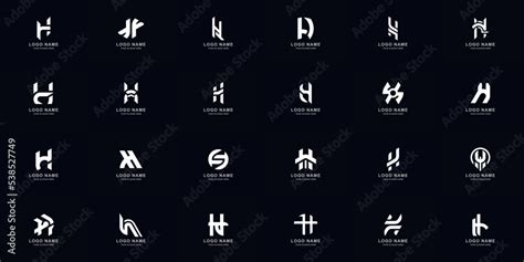 Collection full set abstract letter H monogram logo design Stock Vector ...