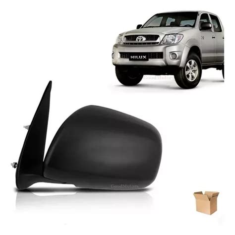 Espejo Izquierdo Toyota Hilux Manual Negro Cuotas Sin Inter S