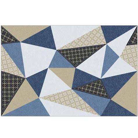 Vinyl Carpet Triangles Blue And Black