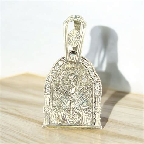 Серебро,Ладанка,серебряная с фианитами Семистрельная
