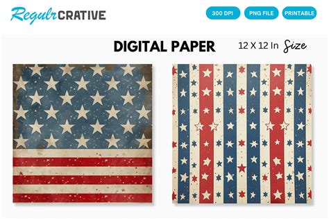 Watercolor 4th Of July Digital Papers Graphic By Regulrcrative