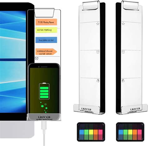 Amazon LRZCGB Monitor Memo Board 2 Pieces Acrylic Monitor Sticky