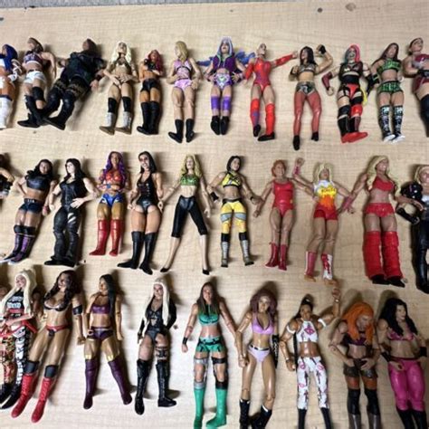 Female WWE Wrestling 80 Figure Lot, AEW Elite Wrestlers, Used/Loose ...