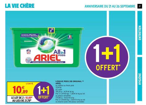 Promo Lessive Pods 31d Original Ariel chez Intermarché Express