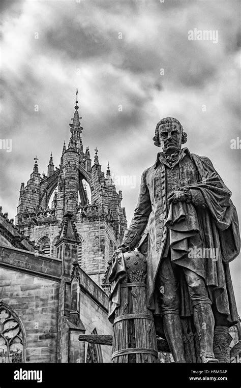 Statue Of Adam Smith Edinburgh Black And White Stock Photos And Images