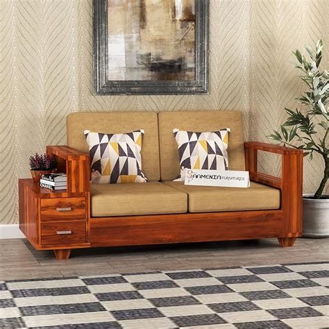 Saamenia Furnitures Wooden Sheesham Teak Wood Sofa Set Seater