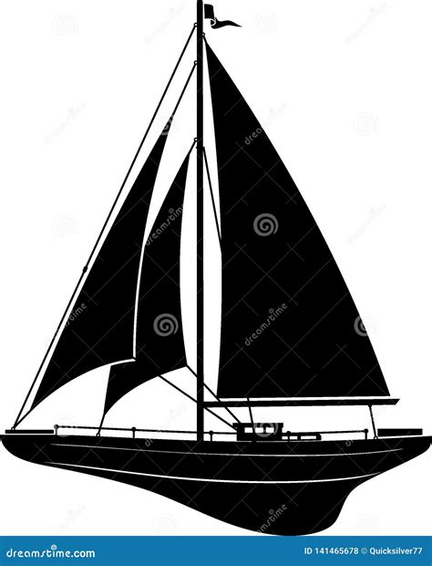 Wooden Sail Boat Silhouette Stock Vector Illustration Of Isolated