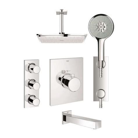 Grohe Grohe 123155 Grohtherm F Custom Shower Kit Chrome Grohe Shower