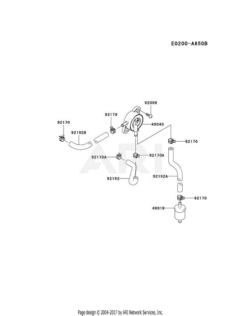 Kawasaki Fd731v As08 4 Stroke Engine Fd731v Parts Diagram For Fuel Tank Fuel Valve