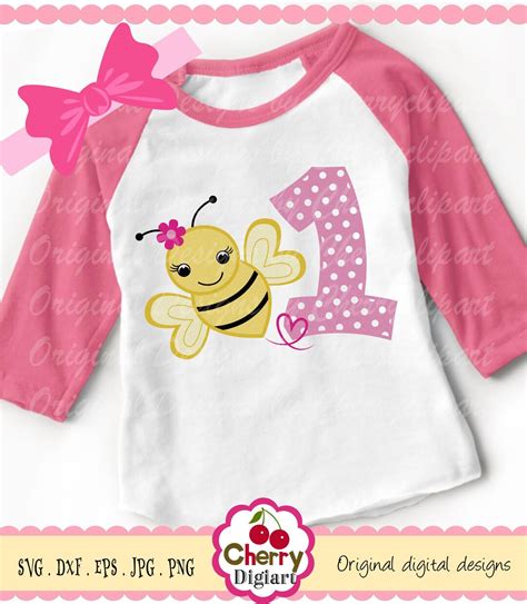 Bumble Bee Svg Dxfbumble Bee Number 1 Svg Birthday Silhouette