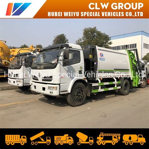 Tons M Waste Refuse Compactor Truck With Swing Arm Garbage Container