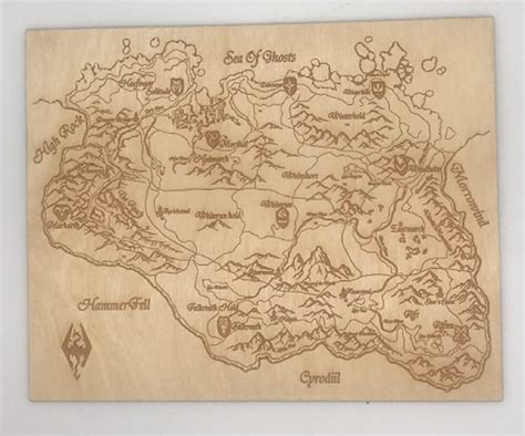 Skyrim Map from the Elder Scrolls Video Game (Large) - BreakPoint Laser